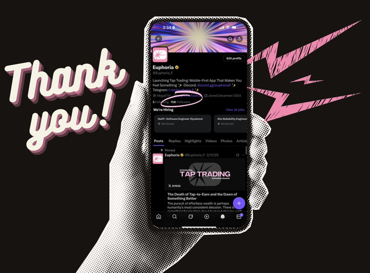 Euphoria_fi's tweet image. 15K people believe that the future of trading is FUN 🤩
It's not another perp dex
It's not another Uniswap fork
It's not another launchpad
It’s a f**king experience.
Something Euphoric is coming ✨