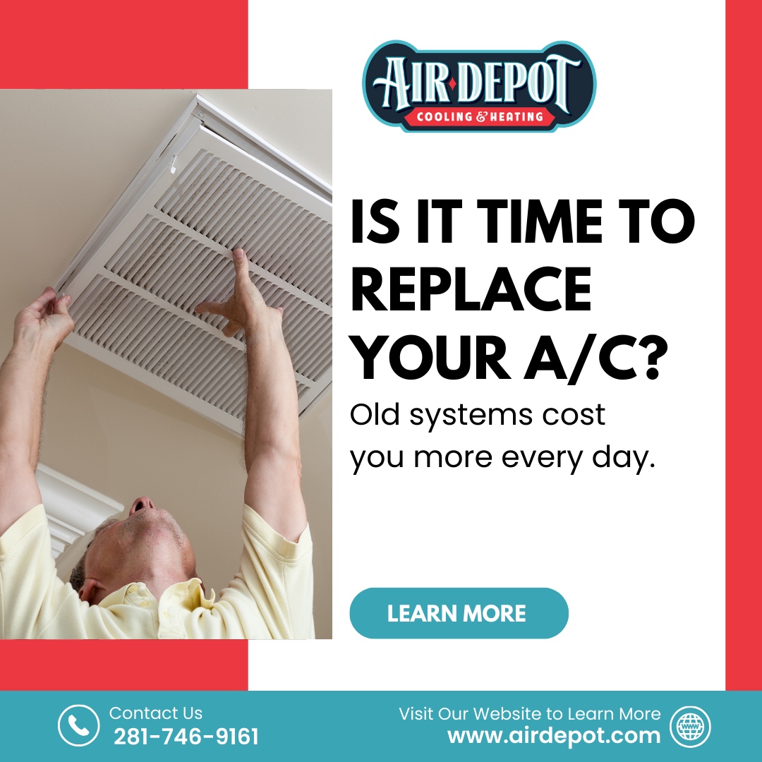 AIRDEPOT's tweet image. If your unit is 10+ years old, breaking down, or inefficient, it might be time to upgrade. Air Depot installs energy-efficient systems that cool better and save money long-term. 💸 📞 Ask us for a free installation estimate today! #acreplacement #airdepot #hvacinstall