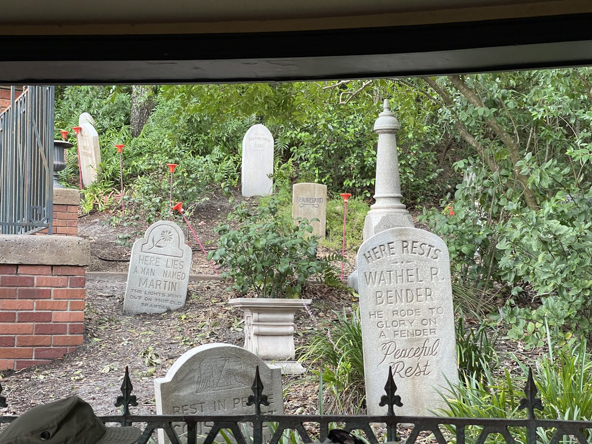 Savethedmagic's tweet image. There is mark out rebar in the haunted mansion queue. Not sure if they are marking out something to do with the construction for the river or its landscape mark out. But it’s in an interesting area. Very visible.