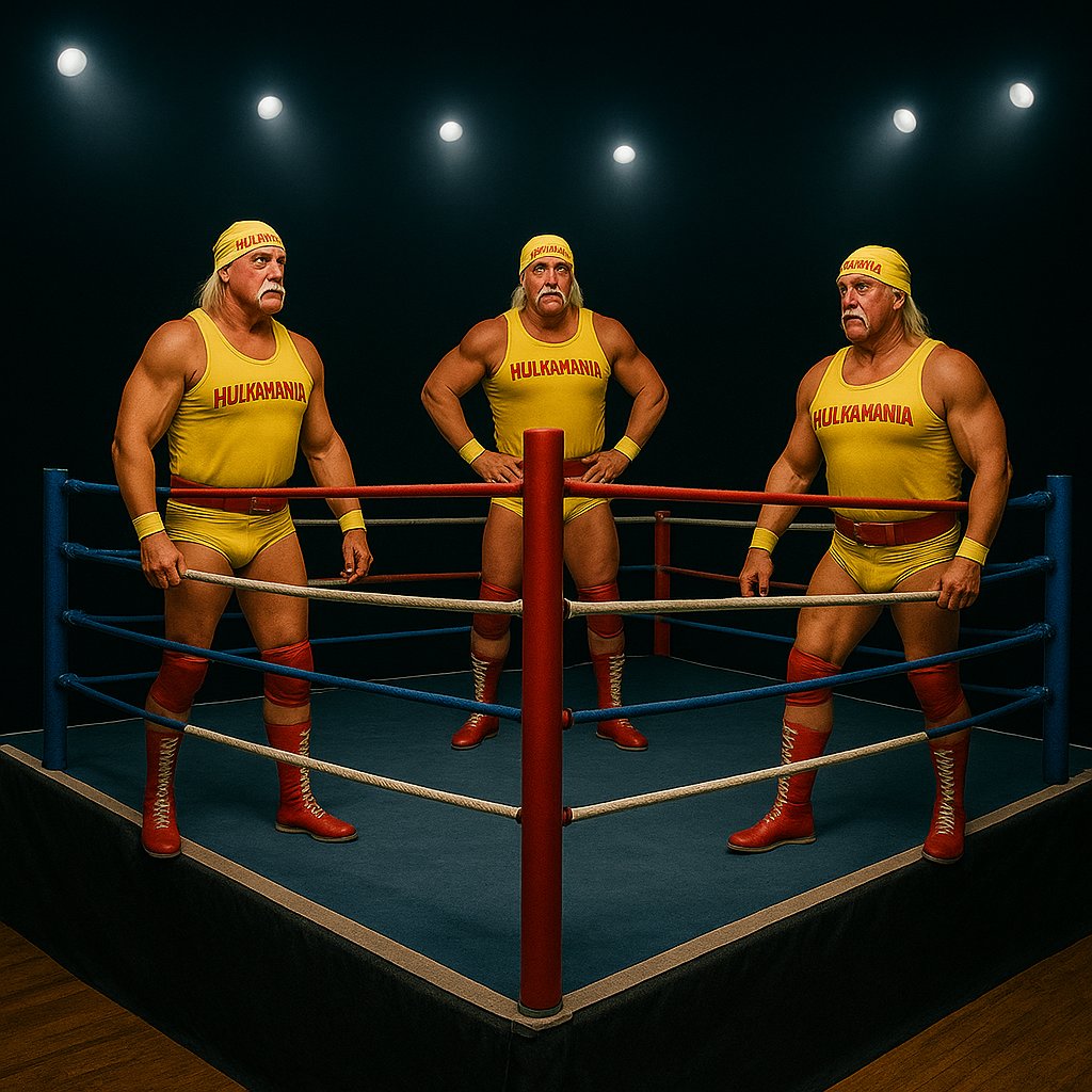 YouChal's tweet photo. Cette célèbre énigme #HulkHogan 

(il manque Hulk dans un coin) https://t.co/yHhpfhnJN3