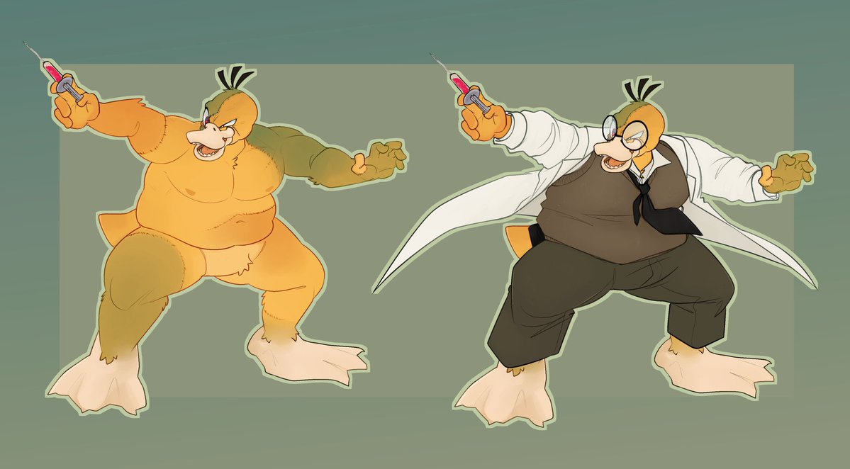 CoolmadiDraws's tweet image. Recently commissioned @lycancthropy for a Pokemon anthro custom…
And omg I ABSOLUTELY ADORE HIIMM!!
His name is Dr Confusion (Dr Connor Fusion) an evil mad scientist who wants to find ways to recreate Pokemon moves for himself 👀👀