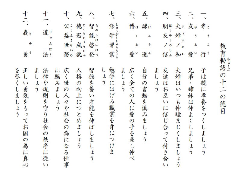 教育勅語全文 薬莱神社