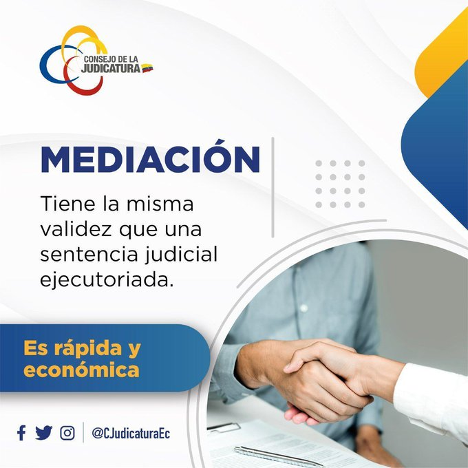 Bolívar CJ (@bolivarcj) on Twitter photo 🤝La <a href="/MediacionCJ/">Centro de Mediación de la Función Judicial</a> es una alternativa de resolución de conflictos confiable y de beneficio para ambas partes. ¡La mediación es la solución!
🔎 Conoce más en bit.ly/38wcLPM
#EligeLaMediación 🤝La <a href="/MediacionCJ/">Centro de Mediación de la Función Judicial</a> es una alternativa de resolución de conflictos confiable y de beneficio para ambas partes. ¡La mediación es la solución!
🔎 Conoce más en bit.ly/38wcLPM
#EligeLaMediación
