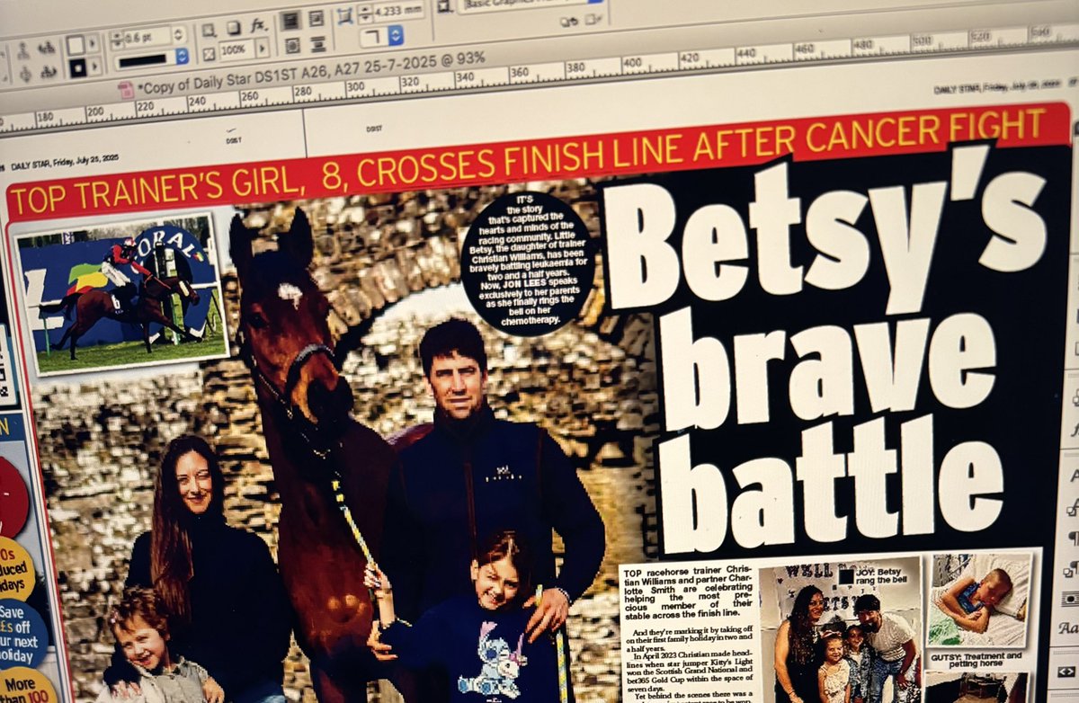 Jason Heavey (@jasonheavey) on Twitter photo Tomorrow’s centre spread in the <a href="/dailystar/">Daily Star</a> is devoted to little Betsy and her incredible family, a story that has captured the hearts and minds of the racing community. By <a href="/JHELees/">Jon Lees</a>
<a href="/CWilliamsRacing/">Christian Williams Racing</a> Tomorrow’s centre spread in the <a href="/dailystar/">Daily Star</a> is devoted to little Betsy and her incredible family, a story that has captured the hearts and minds of the racing community. By <a href="/JHELees/">Jon Lees</a>
<a href="/CWilliamsRacing/">Christian Williams Racing</a>