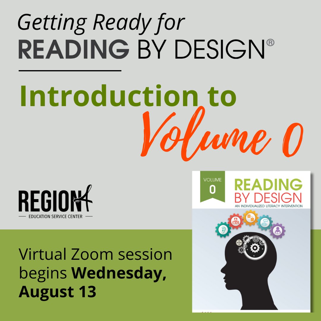 Build your skills to support foundational literacy before beginning #ReadingbyDesign.

Join this virtual training on Tuesday, August 13, and receive Volume 0 with lesson materials to strengthen early reading skills.

Register today: bit.ly/R4DYS-RbDVol08…
