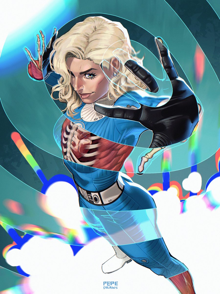 “Disappear!” 🫥 
The Invisible Woman fanart. I really love her powers and I constantly see new ways in which she uses them and it’s so cool. Also really like her in the movie 
#FantasticFour