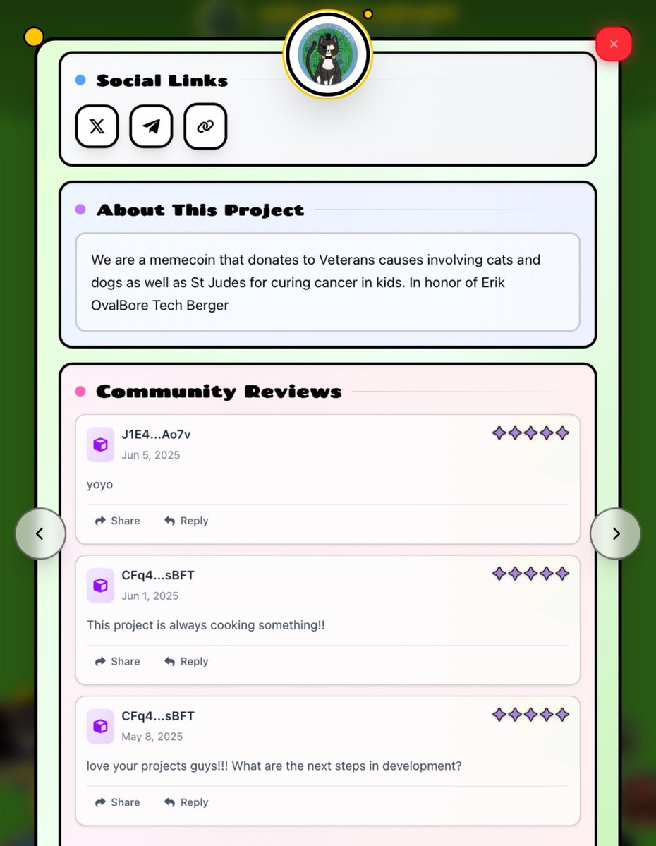 MEMEZILLACOIN's tweet image. The project @CatsOfCrypto9 is not only a great memecoin, but it also takes part in different charities which help children and animals 🫶
Let’s support this gorgeous project on zilla.meme
zilla.meme/coins/catsofcr…