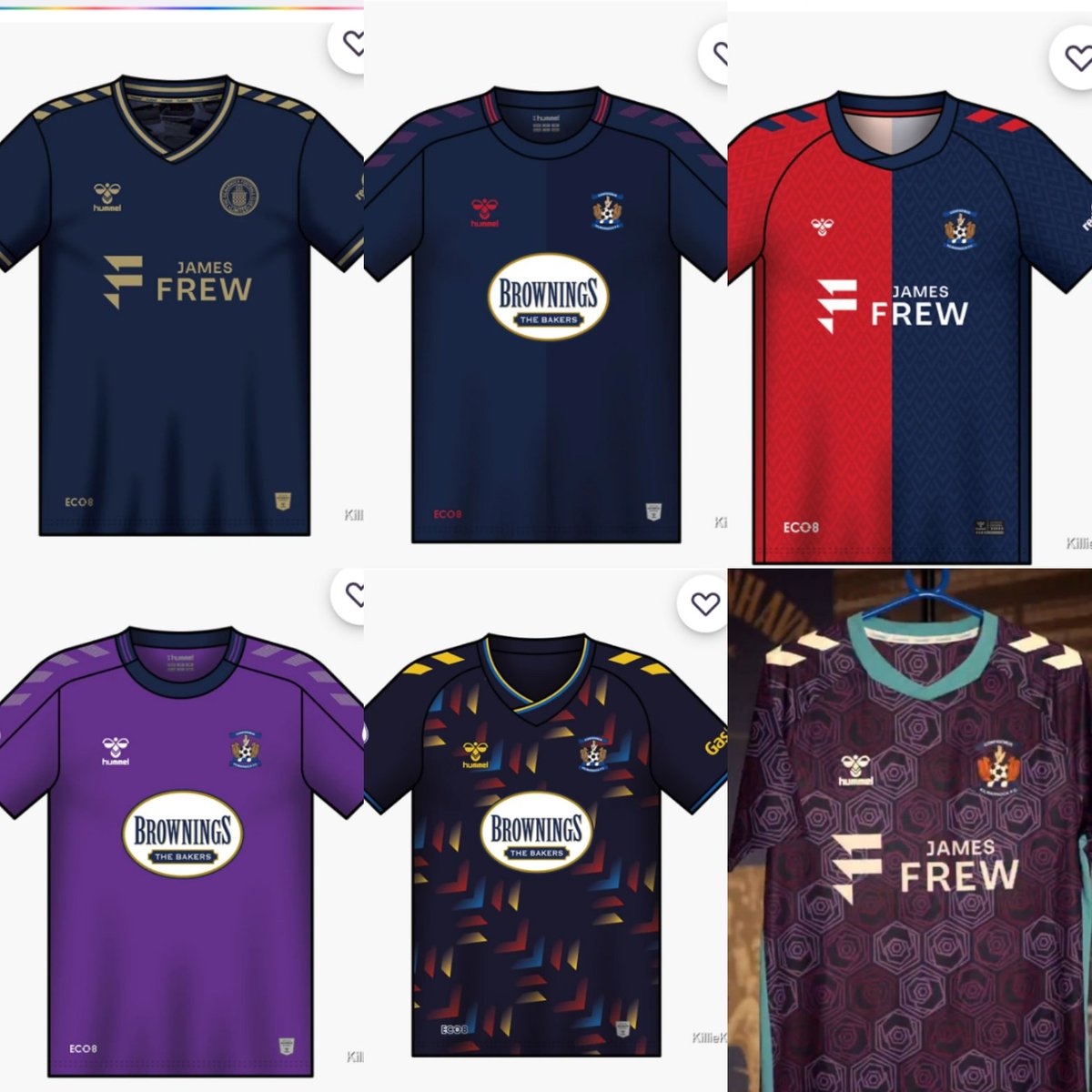 6 similar coloured change kits in 5 years of Hummel. 7 if you include the bottom middle kit which had a sponsor change. Individually they are all decent shirts but it's getting very boring imo.