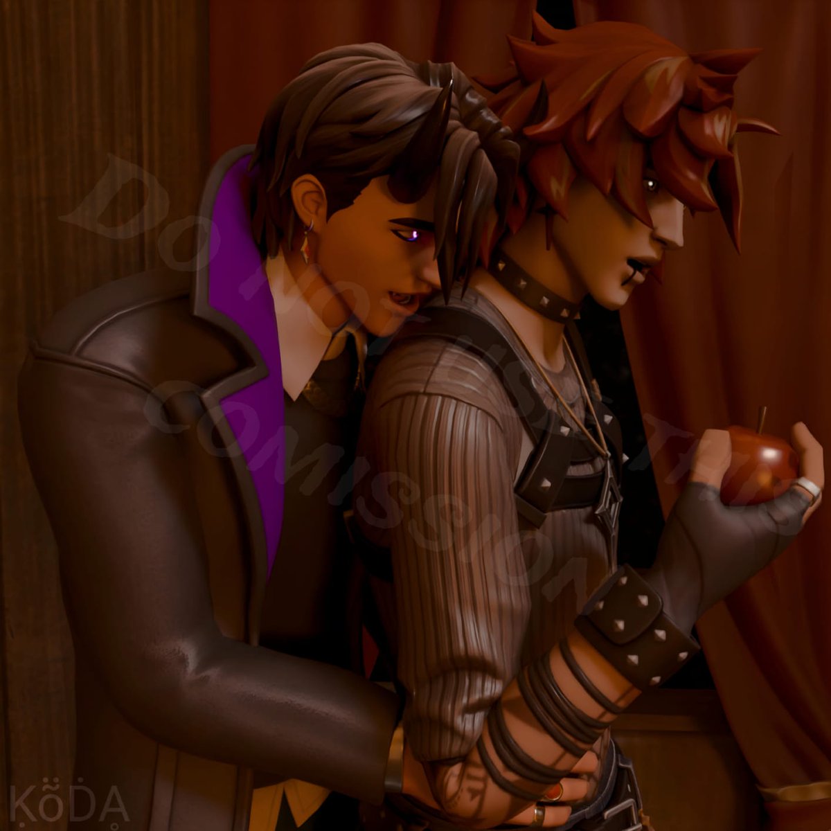 Dashi_koda's tweet image. I’ve already finished two of the three renders for my giveaway winners — and here’s the result! They gave me permission to share, so I really hope you enjoyed them as much as I enjoyed making them 💫

Minato and Lucien: @westward_star28 
Mal x Lucien: @PaganDreamwalkr 
#Fortnite