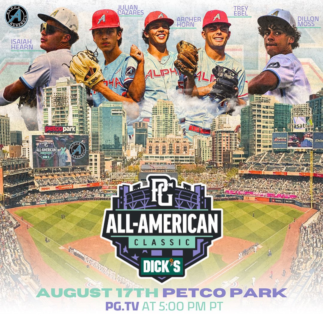 𝗣𝗘𝗥𝗙𝗘𝗖𝗧 𝗚𝗔𝗠𝗘 𝗔𝗟𝗟☆𝗔𝗠𝗘𝗥𝗜𝗖𝗔𝗡 𝗖𝗟𝗔𝗦𝗦𝗜𝗖 

Congratulations to the 5 #AlphaBoys who will be playing in the 2025 Perfect Game All-American Classic at Petco Park! 👀🏖️ <a href="/PGAllAmerican/">Dick’s Sporting Goods All-American Classic</a> <a href="/PerfectGameUSA/">Perfect Game USA</a> <a href="/DICKS/">DICK'S Sporting Goods</a> 

#ThisIsAlpha | #PGAAC