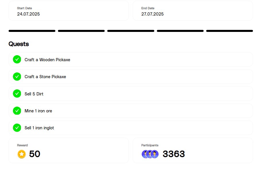 GM Somnia ailesi 🙌🏻

Somnia Quest'e çok beklenilen Chunked görevi geri döndü 🔥

Ben hızlıca görevleri tamamladım. Eğer elinizde STT token varsa Chunked Marketplace girerek gerekli eşyaları alıp görevi hızlıca bitirebilirsiniz 

Somnia mainnet 30 gün içinde geliyor 👀