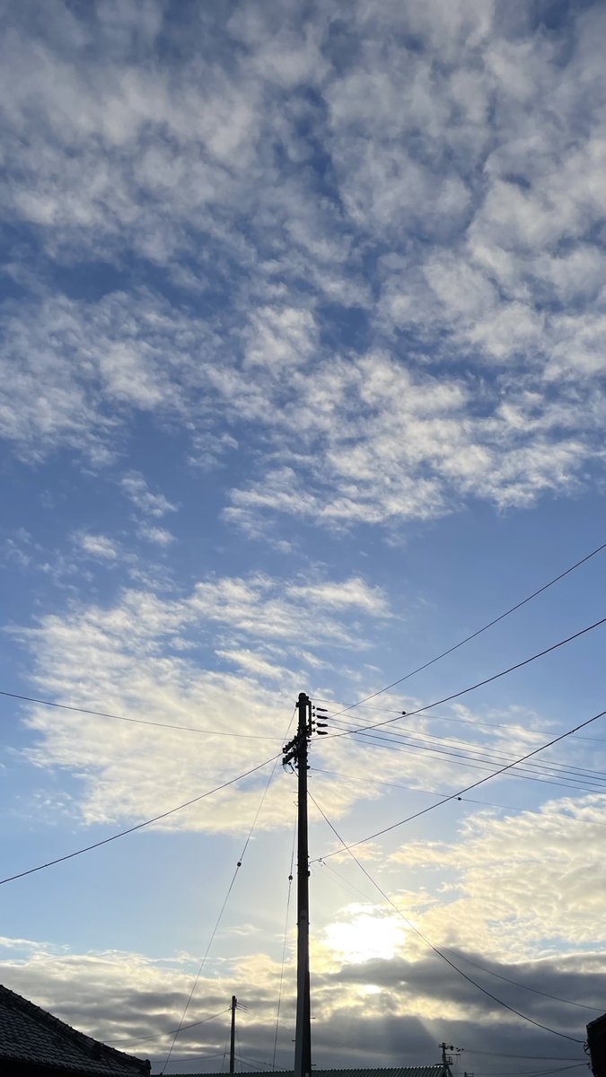 LowBox2022's tweet image. #写真好きな人と繋がりたい
#キリトリセカイ
#電線同好会
#イマソラ
のりたま(猫)に起こされた 6:07の朝…おはようございます( ¨̮ )