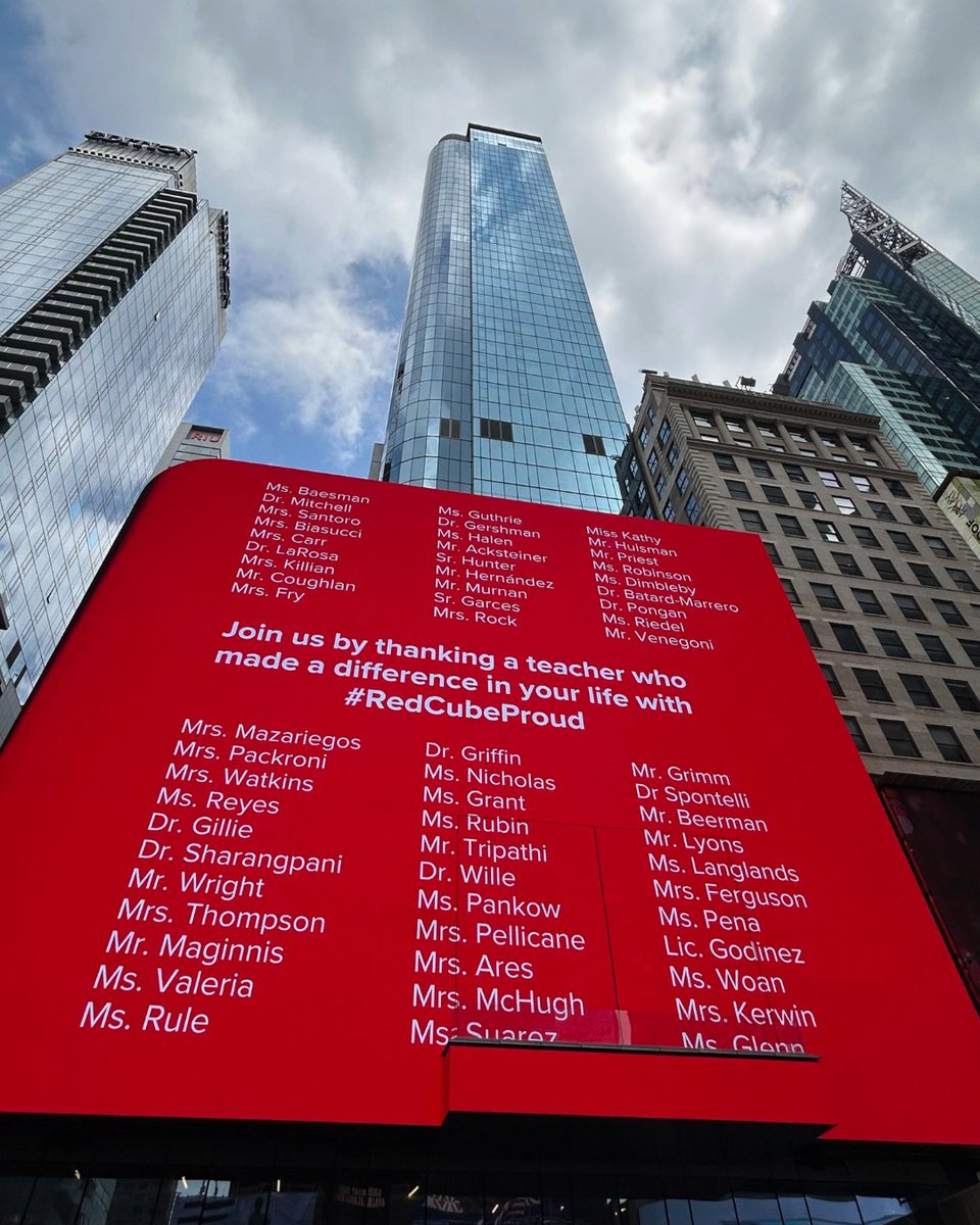 MHEducation's tweet image. A big thank you deserves a big screen. To all the teachers who have inspired minds and changed the lives of learners: Thank you! Join the conversation and thank a teacher who has made an impact on your life with #RedCubeProud.