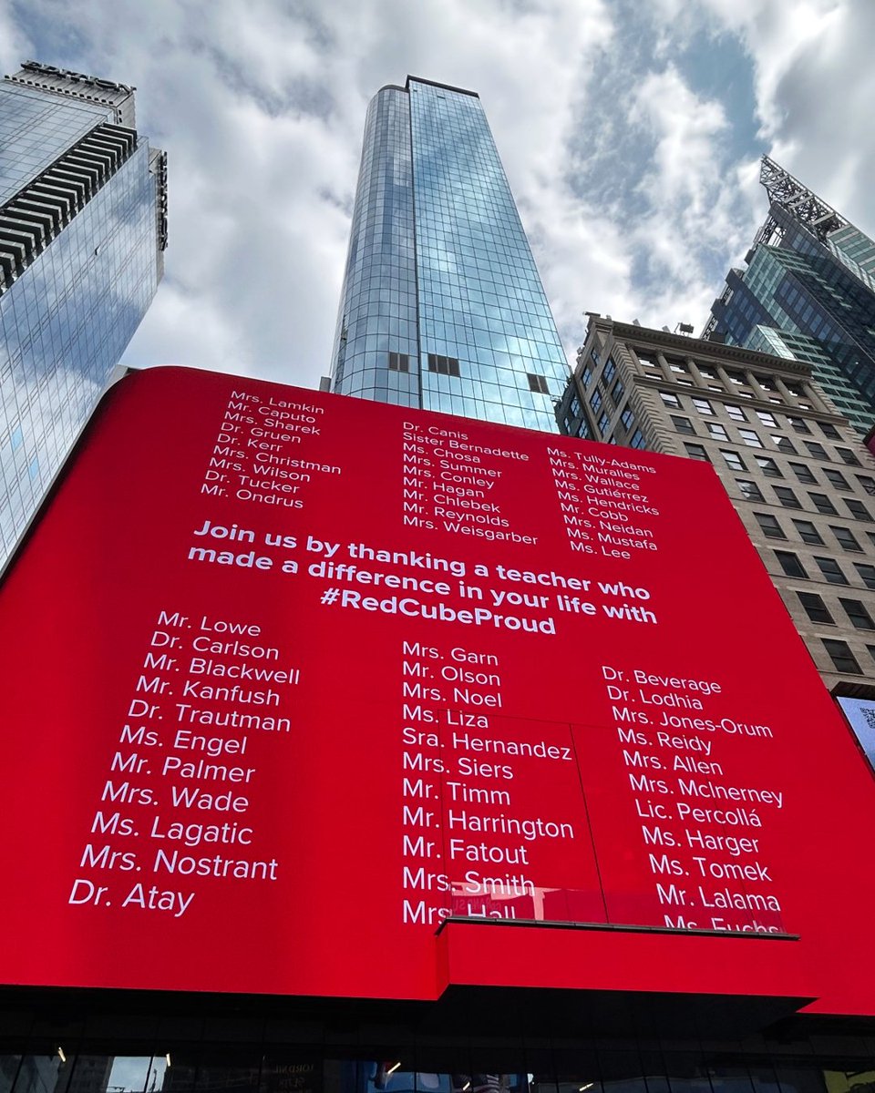 MHEducation's tweet image. A big thank you deserves a big screen. To all the teachers who have inspired minds and changed the lives of learners: Thank you! Join the conversation and thank a teacher who has made an impact on your life with #RedCubeProud.