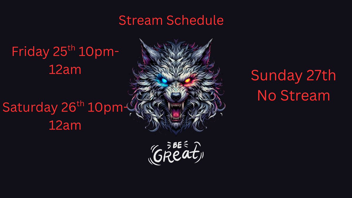 Druidwolfden's tweet photo. Stream Schedule for the Weekend Folks! Hope you have a wonderful and Safe Weekend! https://t.co/BU030ZIUYe
