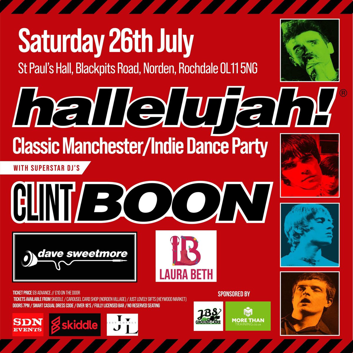 LauraBethReal's tweet image. This Saturday, get down to St. Paul’s Hall in Norden for a night of Madchester, indie, Britpop, classic dance anthems and an all round top time! It’s me, @davesweetmore and @therealboon spinning the tunes! Get your tickets now and see you there!