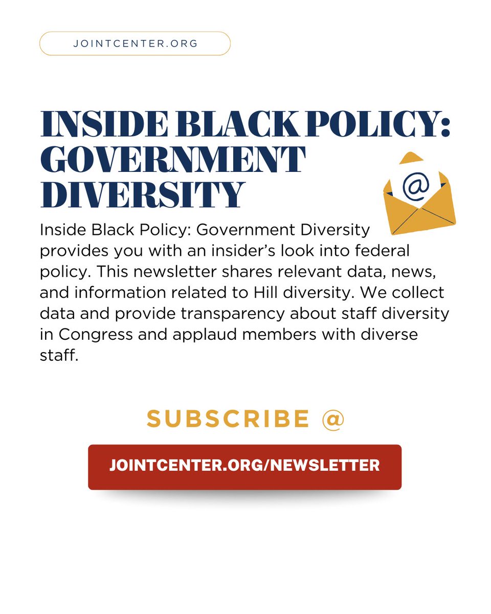 JointCenter's tweet image. 🚨 NEW from the @JointCenter’s government diversity newsletter:
Our analysis ranking Senate Democratic staff diversity and updates on the @TheBlackCaucus’s meeting with @Target’s CEO over DEI rollbacks and Dr. Shaun Harper’s op-ed on shallow approaches to hiring reform in a new…