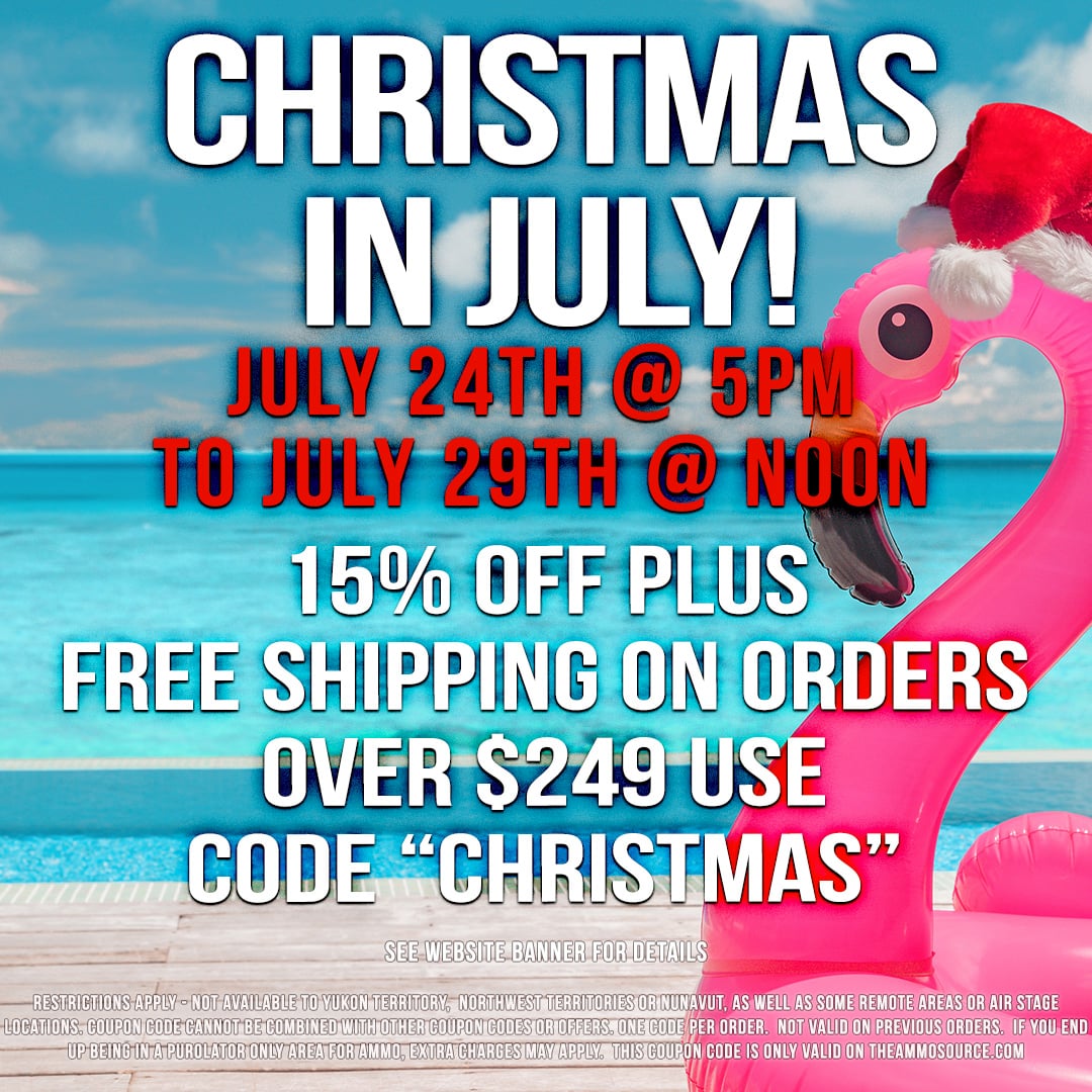 theammosource's tweet image. It's Christmas in July on SFRC - theammosource.com!
Save 15% and get free shipping on orders $249+ until July 29th at noon by using the code 'CHRISTMAS' at checkout.
Some restrictions apply.
