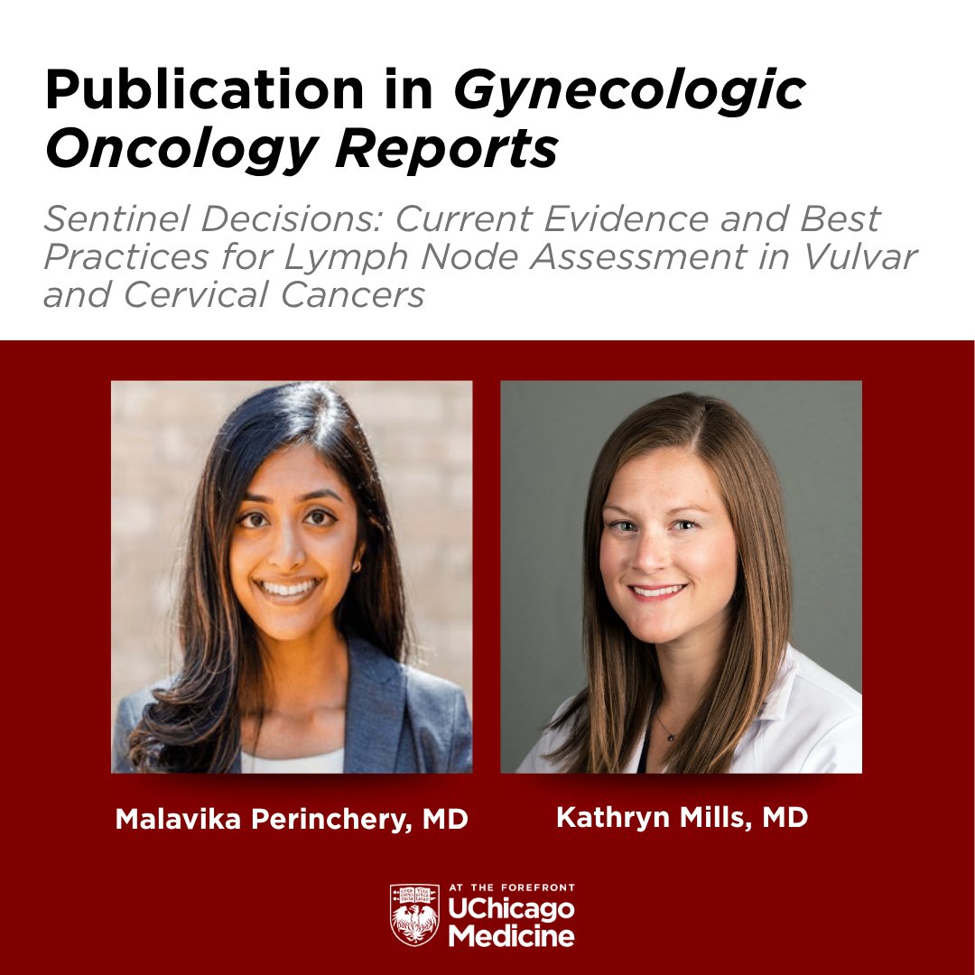 uchicago_obgyn's tweet image. New from UChicago OB/GYN: Drs. Perinchery (PGY3) and Mills review sentinel lymph node mapping in vulvar and cervical cancers in @gynoncjnls, highlighting clinical evidence, surgical techniques and institutional insights.
Read: sciencedirect.com/science/articl…