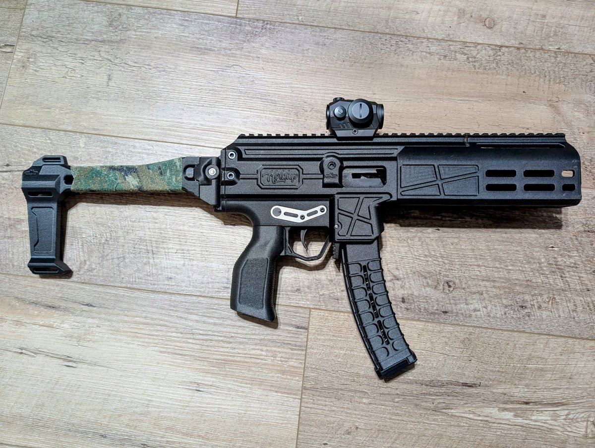 First successful live fire from beta participants on the Holdup! User in Rocket Chat. User Barry.Gregg says: "Shoots soft, almost feels like an MP5 impulse"

8" barreled version