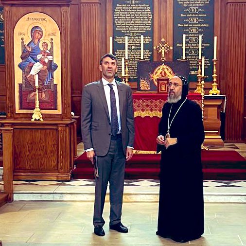 BishopAngaelos's tweet image. Pleased to receive two friends at @TheSanctuaryCDL this week, The Rt Reverend Christopher Cocksworth, Dean of Windsor, and His Excellency @MansoorAbulhoul, Ambassador of the United Arab Emirates to the Court of Saint James.
Thankful for the diversity of our relationships, and…