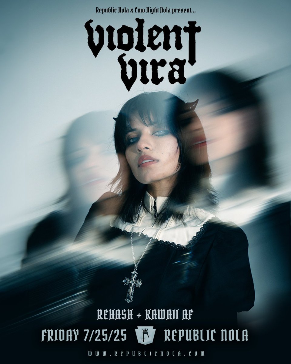 SUPPORT ADDED! KAWAII AF joins VIOLENT VIRA’s stop on her "Chasing Ghosts" Tour THIS FRIDAY 7.25! 

Afterwards we're raging at HEAVY, a night of rock x metal curated by Emo Night resident, SNAXX! All VIOLENT VIRA ticket holders can stay for HEAVY for FREE! 

Scoop your tickets