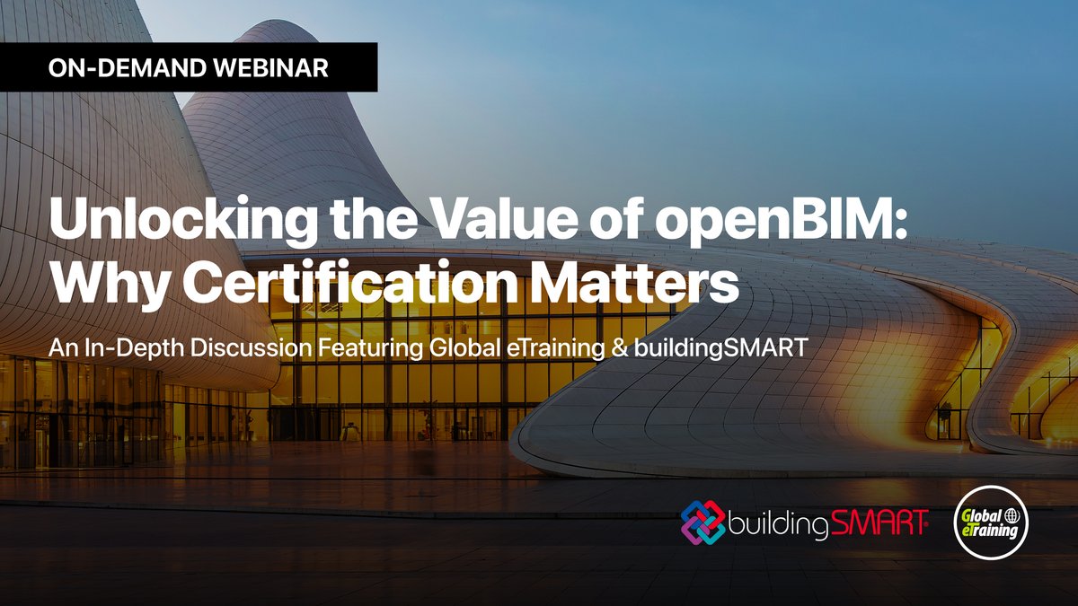 The on-demand version of our latest webinar - Unlocking the Value of openBIM - is LIVE!

Don’t miss this discussion with Casey Rutland and Richard White from buildingSMART United Kingdom &amp; Ireland - joined by Susan Brattberg and William Myers from GeT: tinyurl.com/4nwtzd64