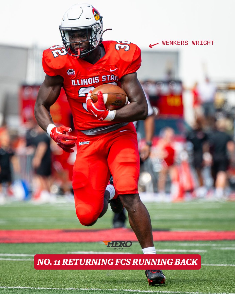 RedbirdFB's tweet image. No surprise here‼️
Wenkers Wright checks in at No. 11 on the Hero Sports top returning FCS running backs list!