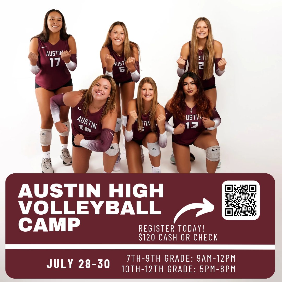 Camp is next Monday-Wednesday! Make sure you register on our website. Let's continue to build a strong program together! #GoMaroons #LoyalForever #ahsvball