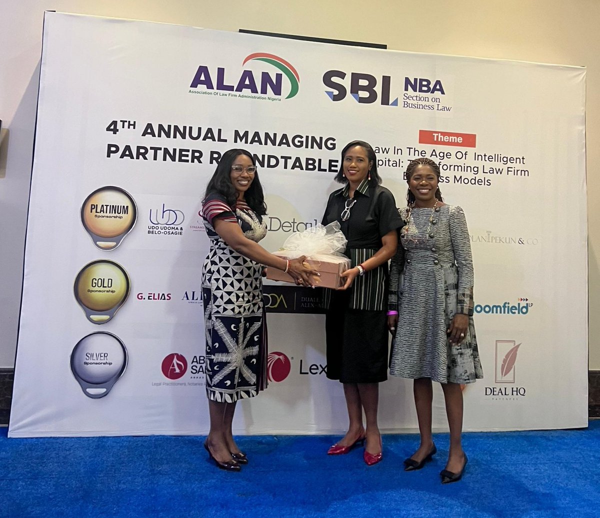 nbasblofficial's tweet image. Earlier today, the Chairman of the @nbasblofficial, Mrs. Ozofu Olatunde Ogiemudia, delivered the Keynote address at the 4th Annual Managing Partner Roundtable organised by the @ALANigeria.
With the theme, Law in the Age of Intelligent Capital: Transforming Law Firm Business…