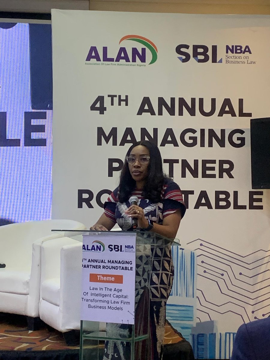 nbasblofficial's tweet image. Earlier today, the Chairman of the @nbasblofficial, Mrs. Ozofu Olatunde Ogiemudia, delivered the Keynote address at the 4th Annual Managing Partner Roundtable organised by the @ALANigeria.
With the theme, Law in the Age of Intelligent Capital: Transforming Law Firm Business…