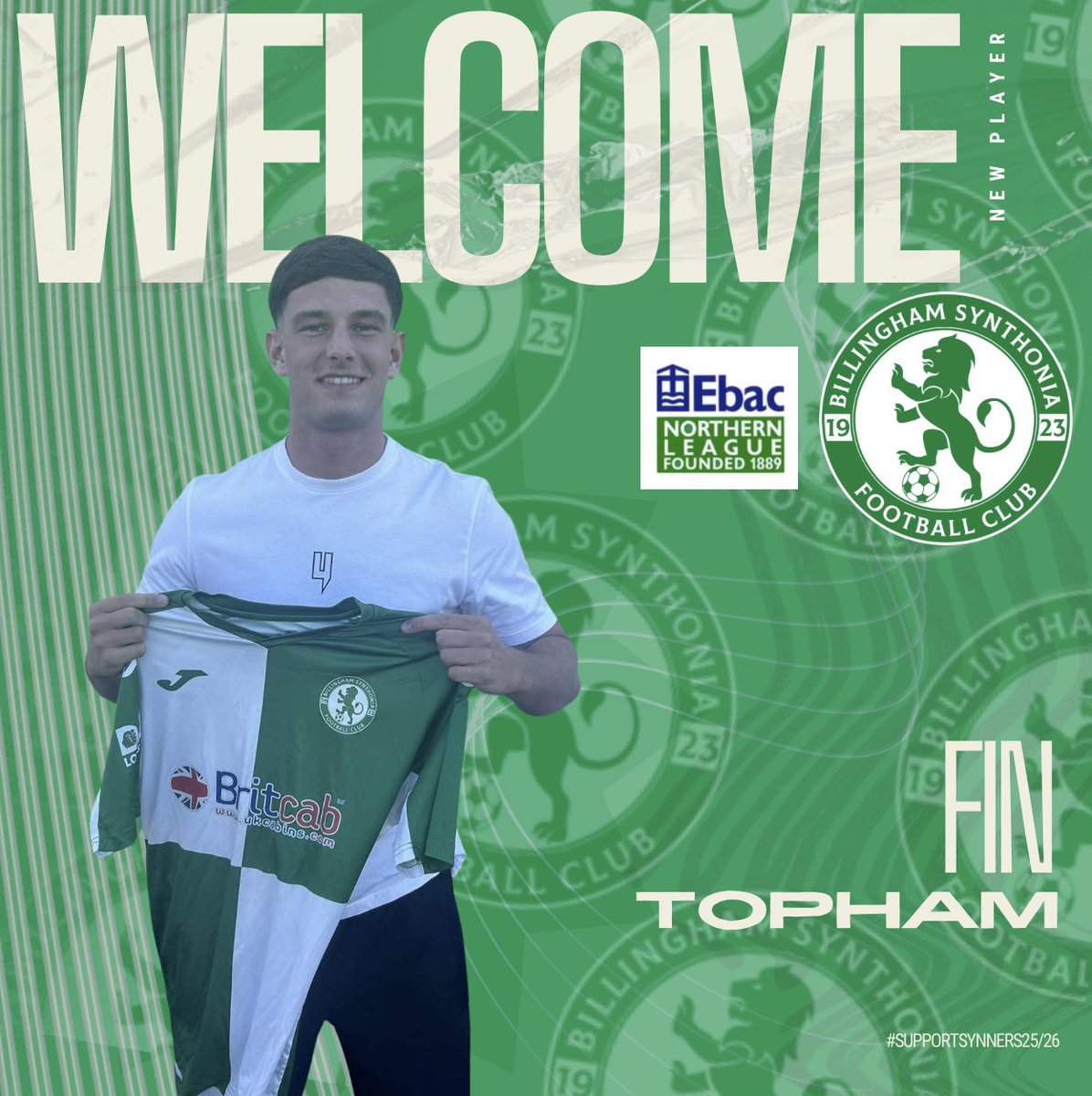 ✍️✍️
We are delighted to announce the signing of Highly rated defender Fin Topham.

Fin joins us having spent last season at Yarm and Eaglescliffe FC. 

Welcome, Fin🟢⚪️