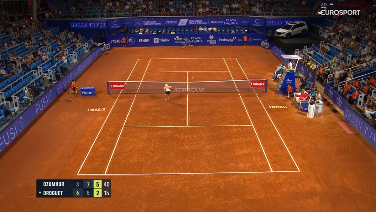 TennisLegende's tweet image. 🤣🤣 Hahaha
Ce qu'a tenté Titouan Droguet sur la balle de match. Gros fail.
(Il était complètement rôti. Il aurait perdu quoiqu'il arrive).