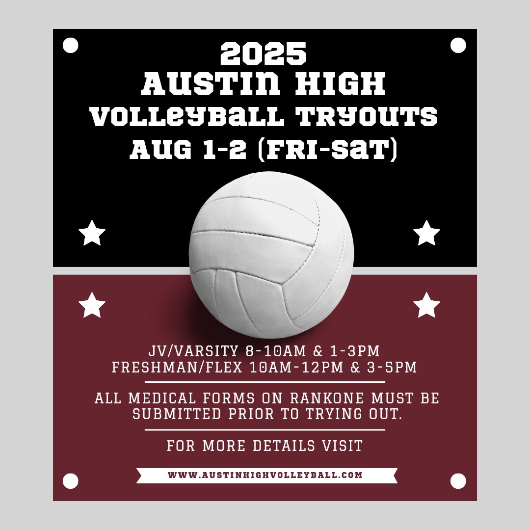 Tryouts on Aug 1-2. We had record numbers this summer with 91 girls coming to summer workouts, and more registered for camp. We are excited for this upcoming season! #GoMaroons #LoyalForever #ahsvball