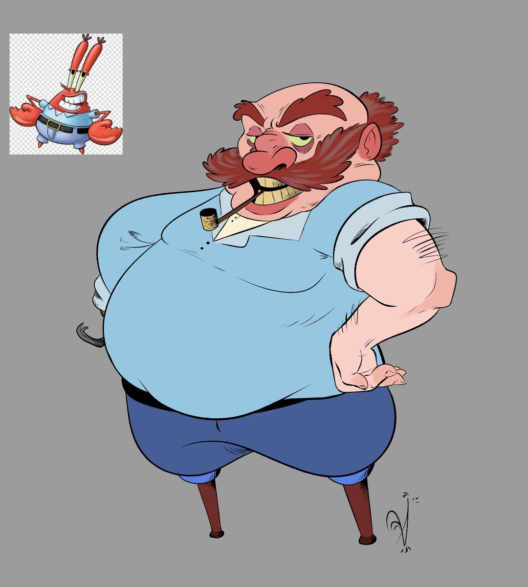 SalobreMon47's tweet image. I made me own Mr. Krabs too once!.... but i can't draw hot ppl so i made him like this