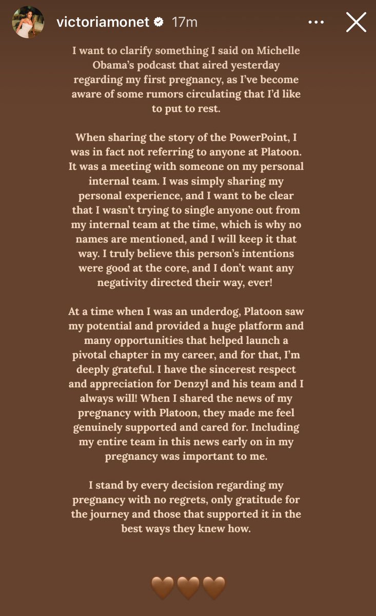 VictorianStats's tweet image. Victoria Monét took to her IG story to clear up any rumors due to her appearance on Michelle Obama’s IMO Podcast