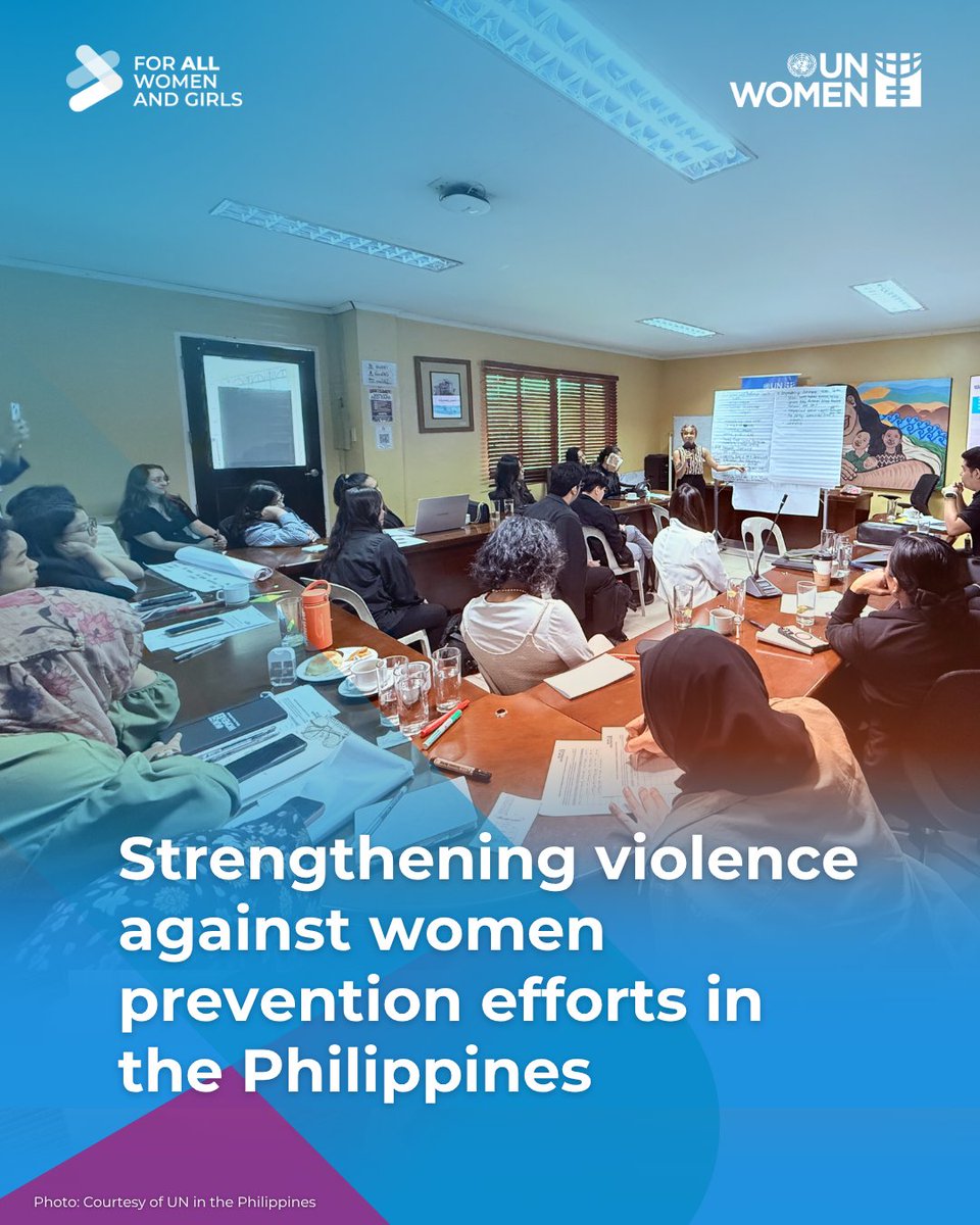 unwomenasia's tweet image. How can we move from awareness to action to prevent violence against women?
Partners in the #Philippines 🇵🇭 met to shape strategic, evidence-based solutions.
With @UN_Women, @PCWgovph, CHR, DSWD, Prevention Collaborative & @dfat
🔗 unwo.men/s5VJ50WtJcQ
