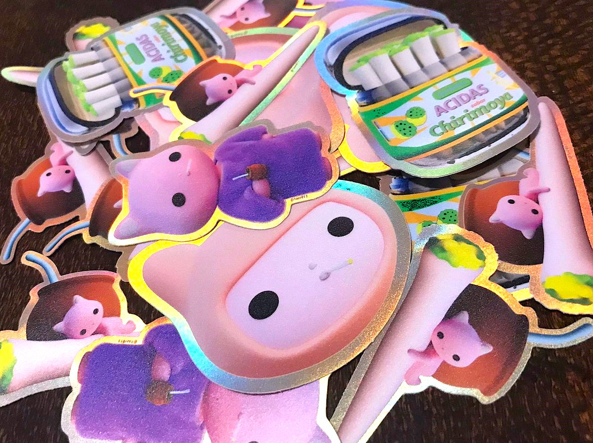 lazarx0x0's tweet image. 🏷️ Chiri stickers on the waaay 🍕🐱🧉