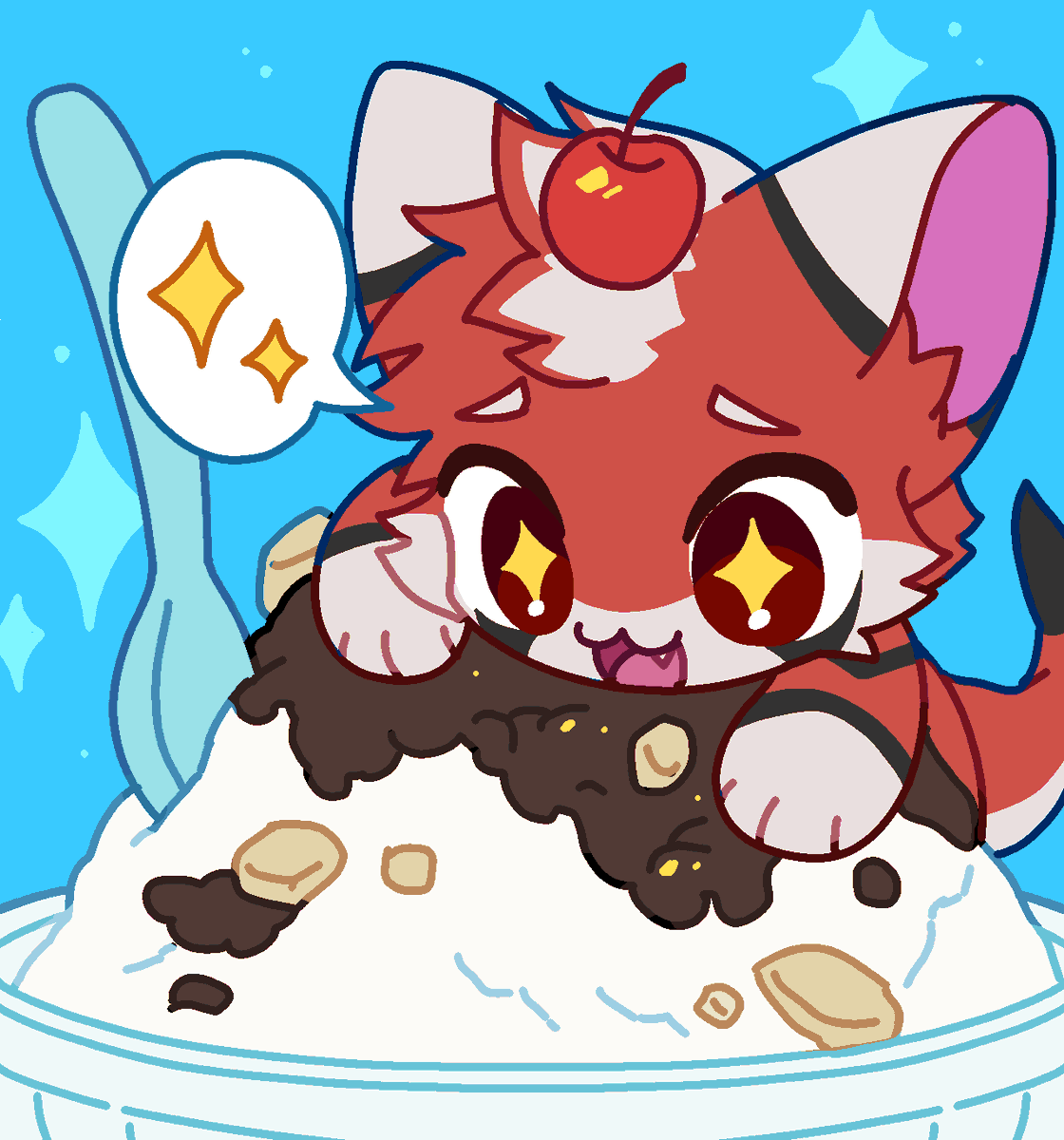 "How did you think I stay so sweet?!"
🍧🦈❤️

🎨<a href="/Chiech1_E/">🍋치에</a>, thanks!