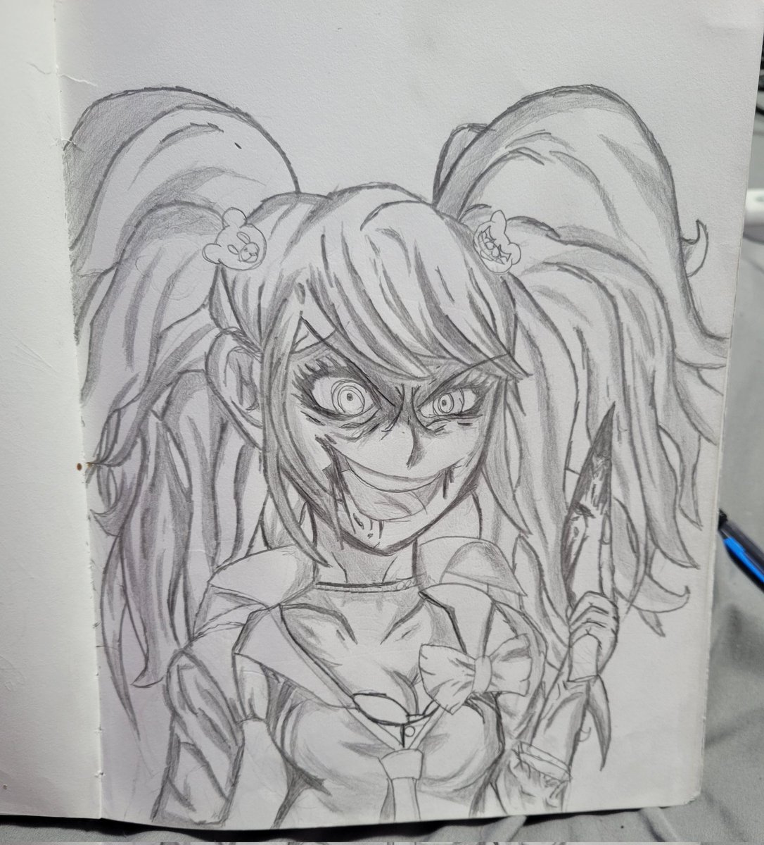 Cryptavolt's tweet image. In-between projects Right now So Here's Some of my traditional Art :] Cyberpunk, Danganronpa, And Demon Slayer