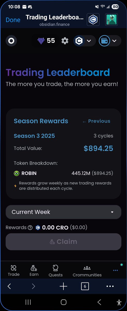 quick1875's tweet image. Hey #Crofam    have ya&apos;ll checked out your earrings on @ObsidianSwap leaderboard for season 3??

$Robin is so undervalued!!

#Cronos #ObsidianSwap #Web3 #WAGMI #FFTB    #Winning