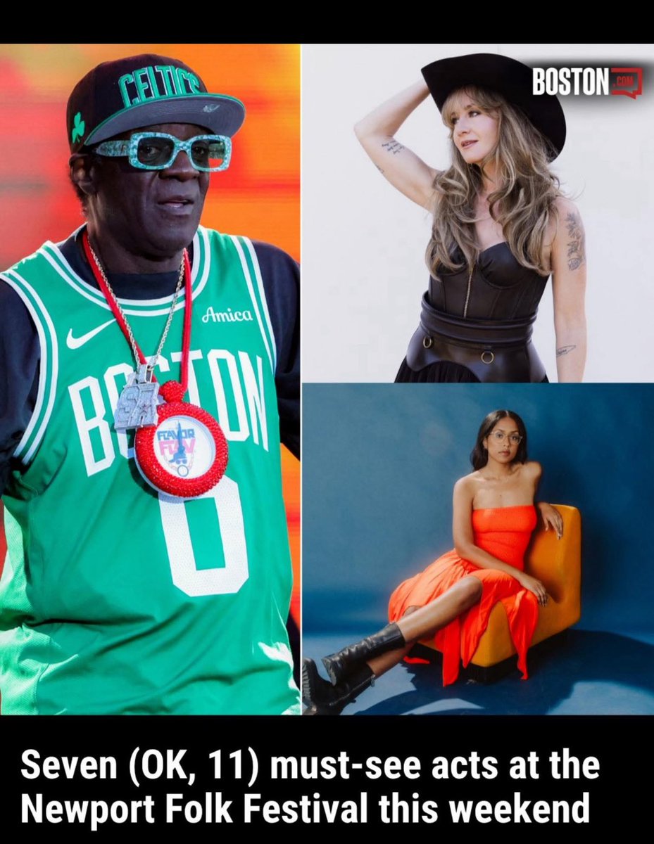 Lauren Daley (@laurendaley1) on Twitter photo I’m hoping <a href="/FlavorFlav/">FLAVOR FLAV</a> brings the <a href="/celtics/">Boston Celtics</a> style to #RhodeIsland this weekend.
My picks for must-see artists at this year’s <a href="/Newportfolkfest/">Newport Folk Fest</a> 🤌
A joy to write for <a href="/BostonDotCom/">Boston.com</a>
boston.com/culture/music/… I’m hoping <a href="/FlavorFlav/">FLAVOR FLAV</a> brings the <a href="/celtics/">Boston Celtics</a> style to #RhodeIsland this weekend.
My picks for must-see artists at this year’s <a href="/Newportfolkfest/">Newport Folk Fest</a> 🤌
A joy to write for <a href="/BostonDotCom/">Boston.com</a>
boston.com/culture/music/…