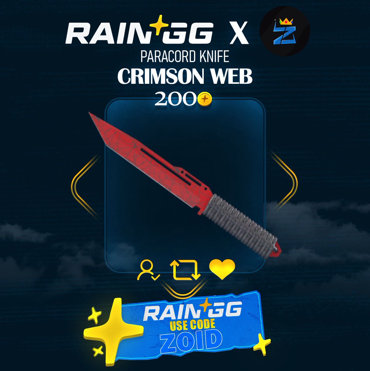 🌧️ 200 Coin Giveaway on <a href="/raindotgg/">Rain.gg</a> 🌧️

☔️ Follow <a href="/raindotgg/">Rain.gg</a>, <a href="/ZoidGambles/">Zoid 👑</a> 
☔️ Like, RT, and Tag a friend!

🏆 40K LB + 10K Raffle under code "ZOID" ends in a week. Picking winner for this in ~1 week!