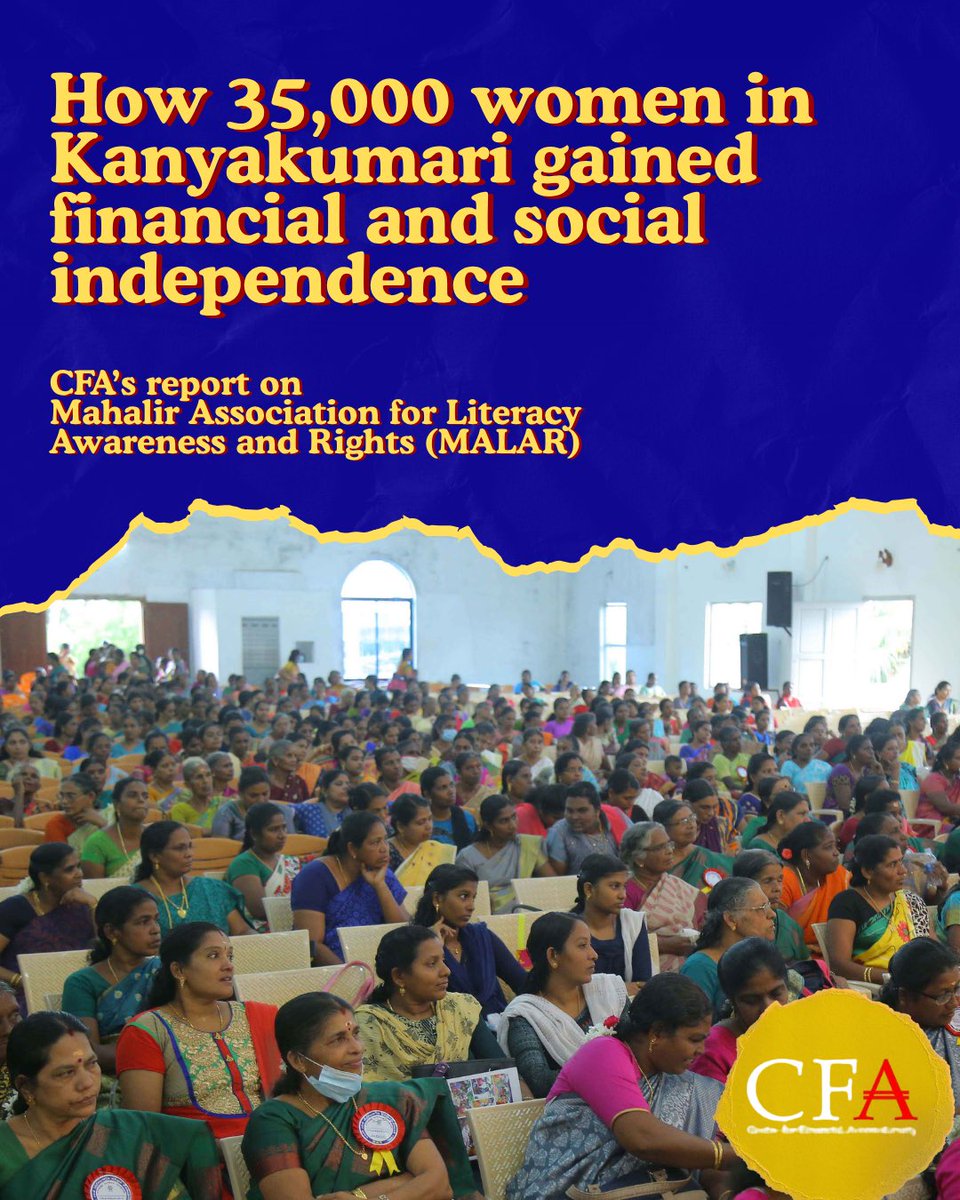 cfa_ind's tweet image. 📢Report Release
🌼MALAR @30🌼
30 years of blooming strength
We’re excited to release the MALAR Report today at 11:00 AM!
It is a collective story of courage, change, and community. Through powerful testimonies, the report captures how MALAR has transformed the lives of…