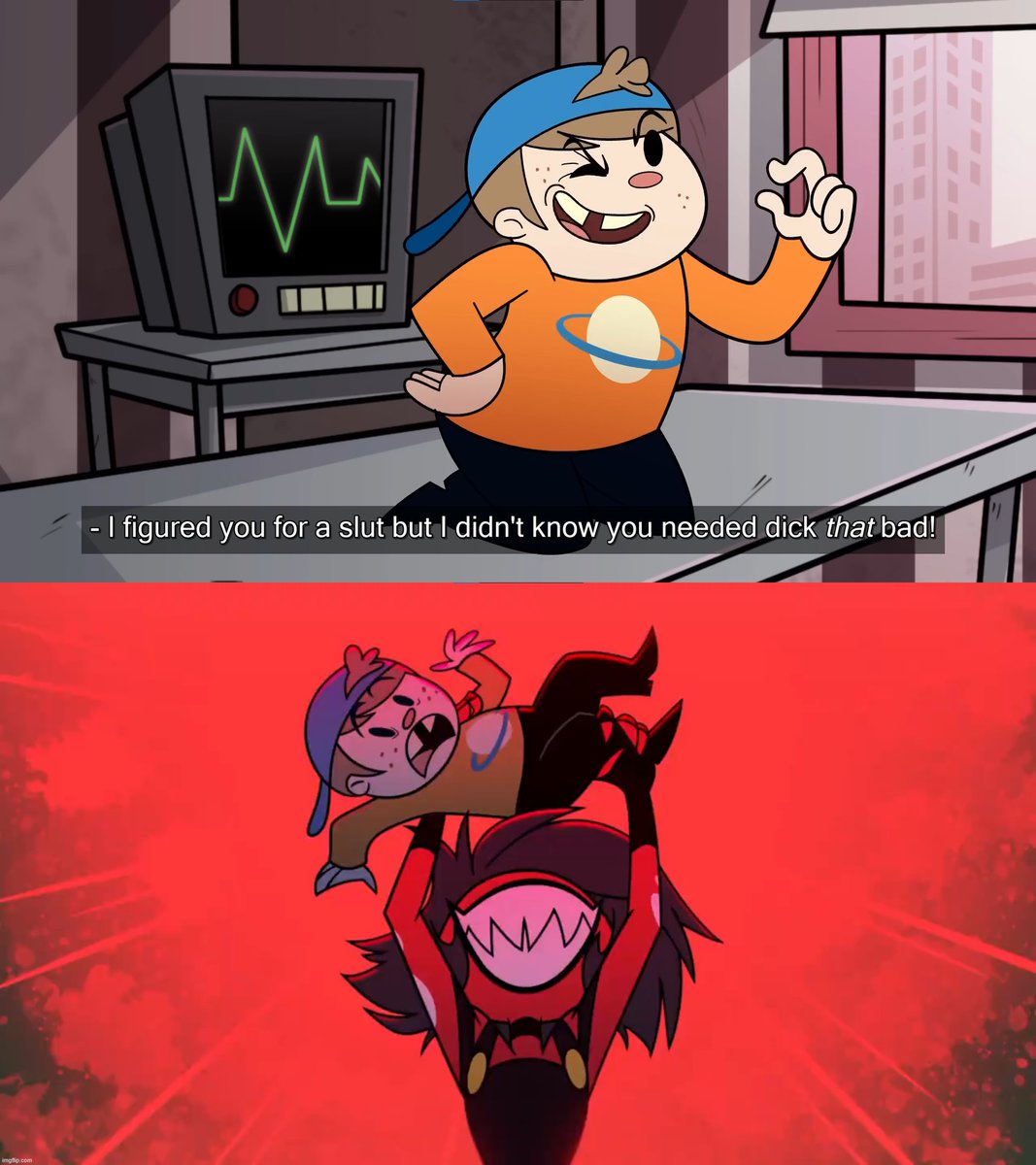 _Choco_torta's tweet image. I think I know what will cause Millie to kill the target in the pilot remake 🤣
#HelluvaBoss #Hellaverse #Millie