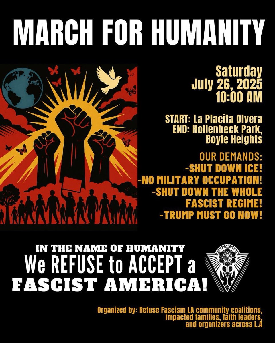 This Saturday, July 26.
Shut Down ICE.
Stand with our immigrant brothers and sisters.
#USDemocracy #Voices4Victory