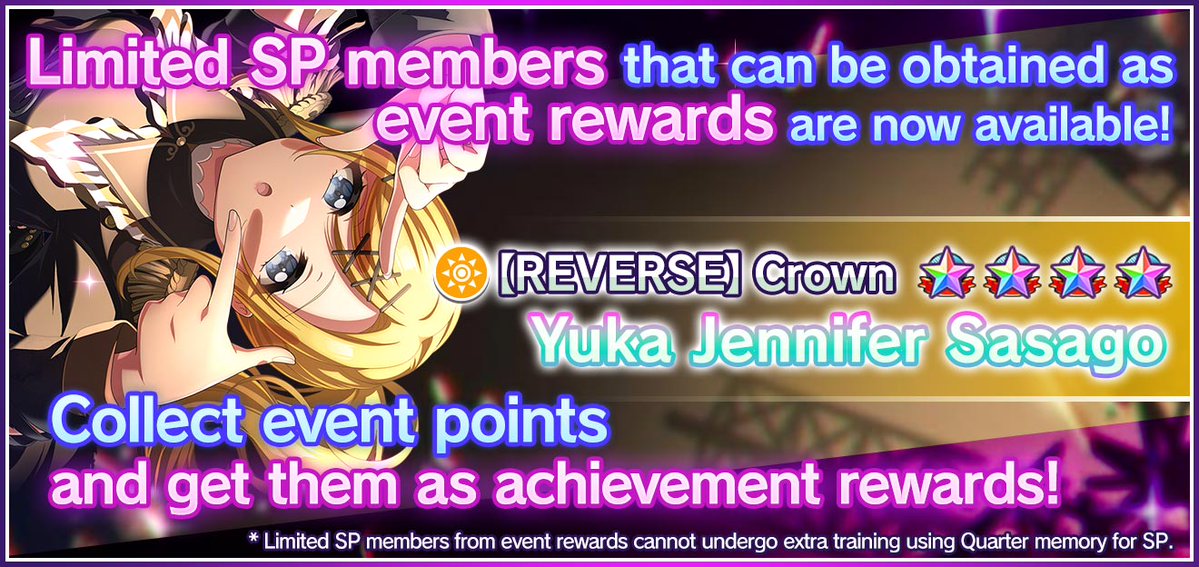 D4DJ_game_EN's tweet image. 🏆EVENT REWARD🏆

SP[【REVERSE】Crown] Yuka Jennifer Sasago

Get this exclusive Member by gathering Event Pts in Encounters in Ancient Cities～The Peaky School Trip～!

📆Event Period:
Until Aug. 7 7:59 AM UTC

▼Download for Free! 🎮
app.adjust.com/p47dbzw

#D4DJ #GroovyMix
