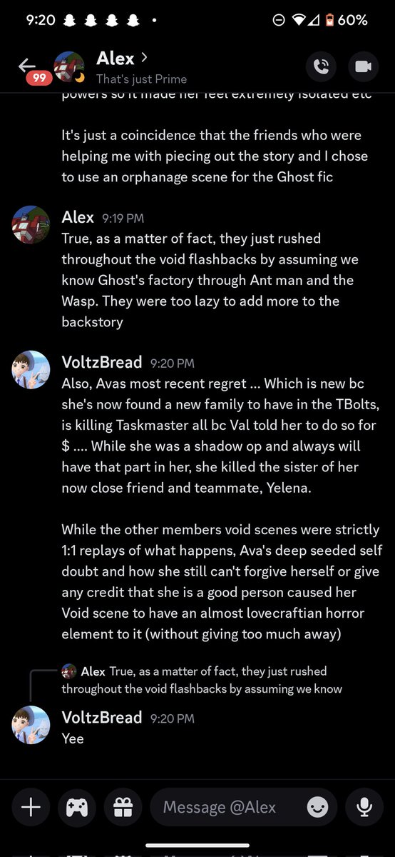 OneWhoGetsBread's tweet image. My cousin is cooking
He said that they were too lazy to give Ghost more scenes in TBolts
We could've gotten a look at what she's struggling with inside, and more answers as to whats been going on from her POV
Ava Starr.... It's unfair that she was so underrepresented