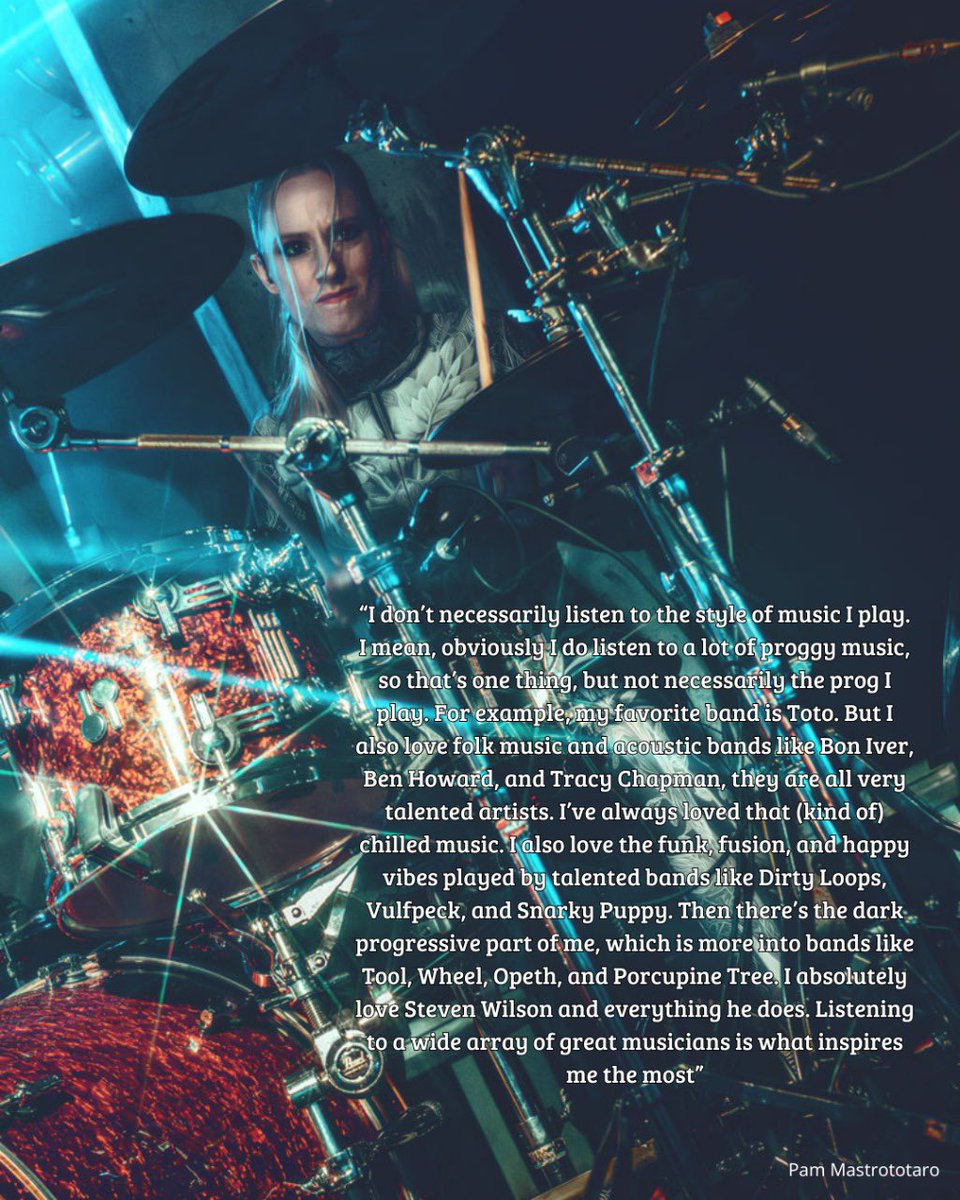 modern_drummer's tweet photo. Anna Mylee is redefining progressive drumming with her fearless style and odd-time mastery 🥁🔥
From Belgium to L.A. to the UK, she’s building a powerful voice behind the kit.
Read her full story at https://t.co/KS6PnMZBj1 

#drummer #AnnaMylee #ModernDrummer https://t.co/10QbbA8ex1