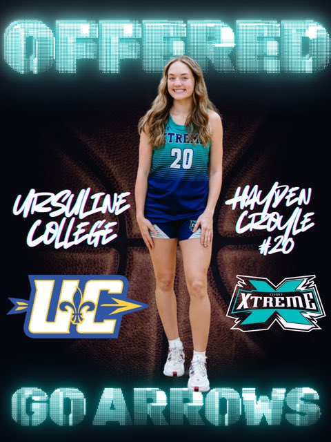 Hayden (@hayden_croyle) on Twitter photo After an amazing conversation with <a href="/Coach_Sword/">Shannon Sword</a> I am so blessed and grateful to have received a full scholarship offer to continue my academic and basketball career with <a href="/ursuline_wbb/">Ursuline Basketball</a>. Thank you for supporting and believing in me!
Go Arrows! After an amazing conversation with <a href="/Coach_Sword/">Shannon Sword</a> I am so blessed and grateful to have received a full scholarship offer to continue my academic and basketball career with <a href="/ursuline_wbb/">Ursuline Basketball</a>. Thank you for supporting and believing in me!
Go Arrows!